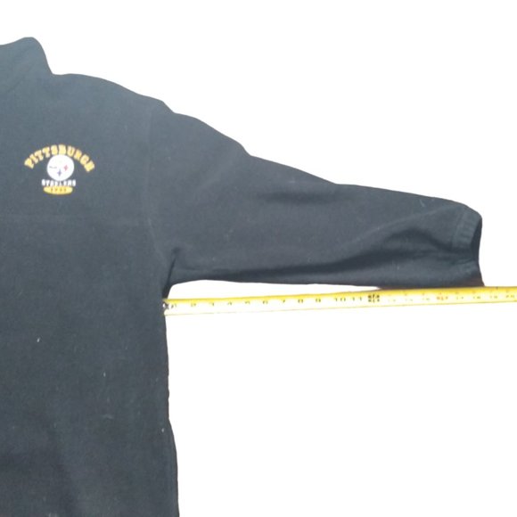 NFL men black Pittsburgh Steelers football 1/4 zip fleece Size XL - Picture 2 of 4